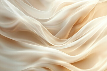 Obraz premium Elegant, flowing champagne-colored fabric with soft, subtle folds and drapes.