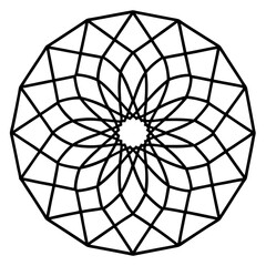 Obraz premium Wireframe 3d model mandala line art vector illustration 