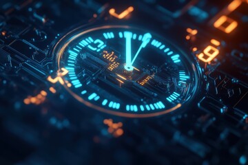 Futuristic clock, circuit board design