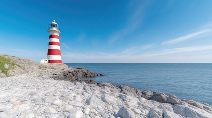Coastal Lighthouse on a Sunny Day