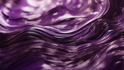 Abstract image with smooth, flowing curves in silver and shades of purple