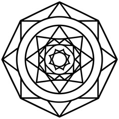 Naklejka premium Holographic futuristic mandala line art vector illustration 