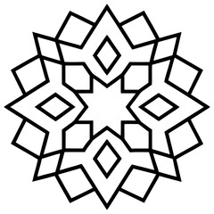 Islamic arabesque pattern mandala line art vector illustration 