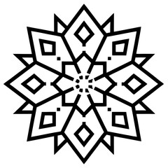 Led pixel digital mandala line art vector illustration 