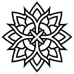 Maori tribal mandala line art vector illustration 
