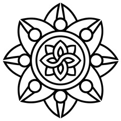 Maori tribal mandala line art vector illustration