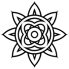 Maori tribal mandala line art vector illustration