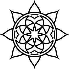 Fototapeta premium Maori tribal mandala line art vector illustration