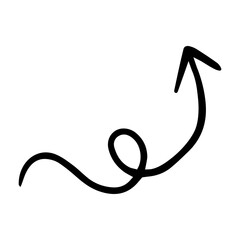 Arrow icon vector. Hand drawn arrow illustration sign. Hand drawn sketch elements.