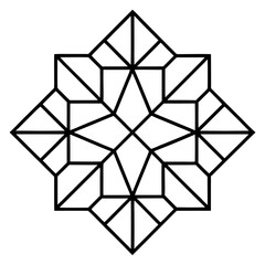 Abstract geometric vector design featuring a seamless black and white star shape pattern