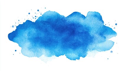 Abstract vibrant blue watercolor splash
