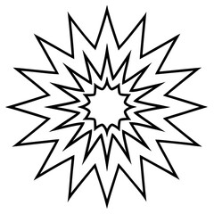 Pop art explosion mandala line art vector illustration 