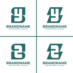 Obraz premium Letters SY ZY SZ ZZ Monogram Logo, symbolizing identity, style, and professional distinction