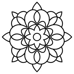 Renaissance art inspired mandala line art   vector illustration 