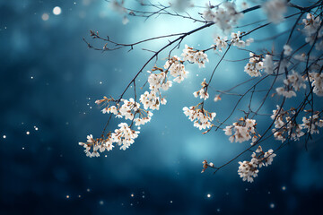  cherry blossoms at night,