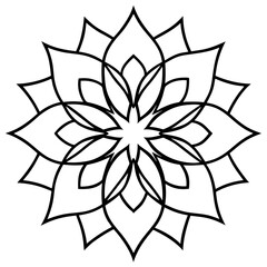 Renaissance art inspired mandala line art   vector illustration 