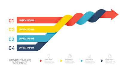 Infographics arrow symbol timeline business 4 steps to success concept.