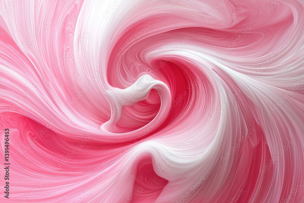 Poster Abstract swirling pink and white vortex, creating a mesmerizing and dreamy visual effect.