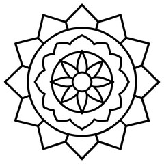 Fototapeta premium Spiritual enlightenment path mandala line art vector illustration 