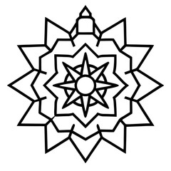 Stencil spray paint mandala line art vector illustration  