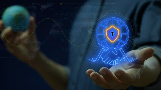 Economic Development concept is policies or activities that seek to improve the economic well-being and quality of life for a community. Animated public private partnerships icon on virtual screen.