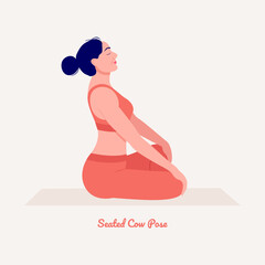 Seated Cow pose. Young woman practicing Yoga pose. Woman workout fitness, aerobic and exercise
See less