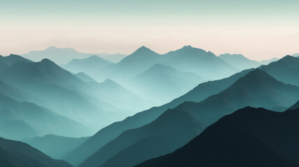 Obraz premium serene mountainous landscape with a minimalist and Zen-inspired aesthetic. The design emphasizes simplicity and tranquility, creating a calming visual experience.