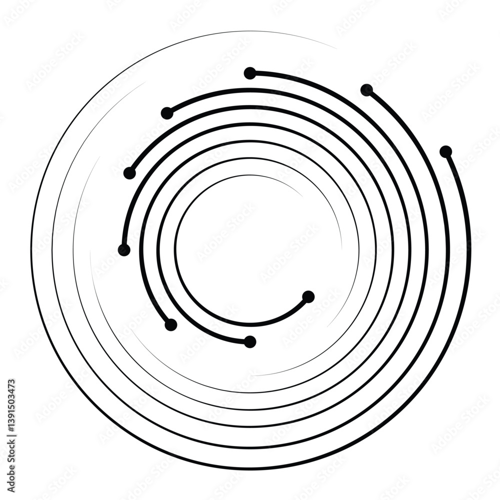 Poster Speed lines in circle form . spiral. technology round. wave logo. ellipse line design. abstract geometric line art