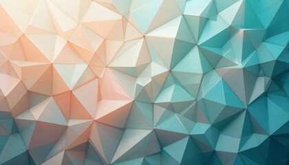 Obraz premium abstract geometric background, Vibrant Low Poly Art: Gradient Geometric Background for Creative Projects, Stunning 3D Polygonal Design: Abstract Art in Warm and Cool Tones 