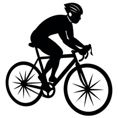 Obraz premium A cycling-silhouette-vector-rider-set-in-different 