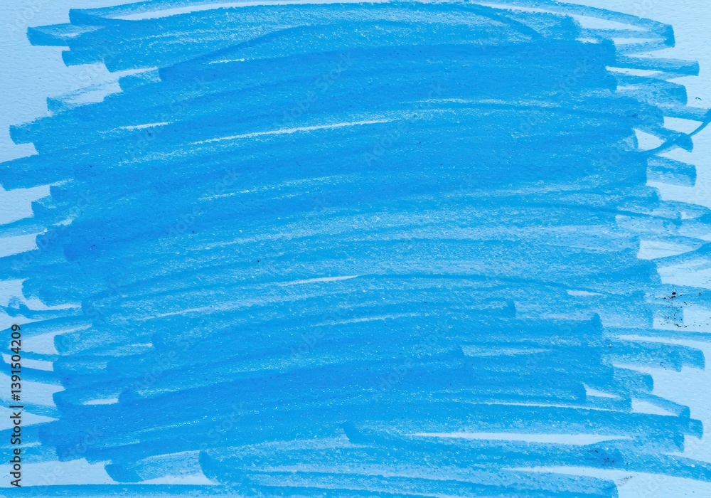 Poster an abstract background with horizontal strokes of blue crayon on a white surface creating a textured