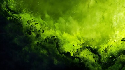 Toxic Green Abstract Texture with Dark Gradient – Grunge Paint Background