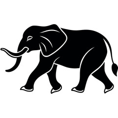 Fototapeta premium A minimalist-yet-intricate-set-of-a-running-elephant. 