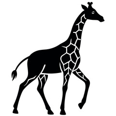 Fototapeta premium A minimalist-yet-intricate-set-of-a-running-giraffe. 