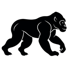 Fototapeta premium A minimalist-yet-intricate-set-of-a-running-gorilla 