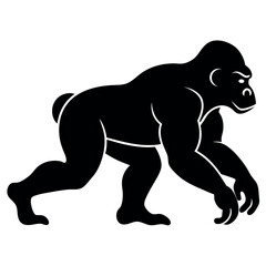 A minimalist-yet-intricate-set-of-a-running-gorilla 