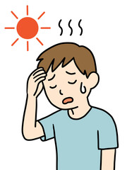熱中症になる若い男性