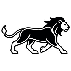 Fototapeta premium A minimalist-yet-intricate-set-of-a-running-lion 