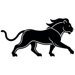 Obraz premium A minimalist-yet-intricate-set-of-a-running-lion 