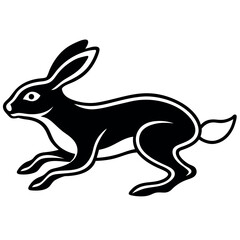 Obraz premium A minimalist-yet-intricate-set-of-a-running-rabbit. 