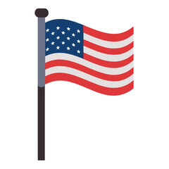 Fototapeta premium American-waving-flag-on-a-pole-for-memorial-day-style. 