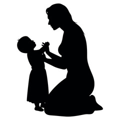 A silhouette-mother-reading-to-children-in-different.  