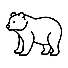 Cute bear outline drawing vector illustration for wildlife animal nature and forest themed design 100