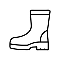 Illustration of a black outline rubber boot for gardening and outdoor activities vector image stock artwork