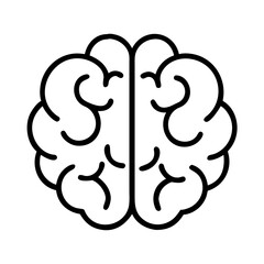 Human brain outline drawing for medical illustration and educational resources design and creativity