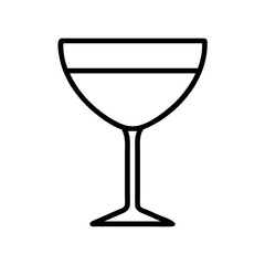 Outline drawing of a coupe glass for cocktail drinks and barware illustration vector design element perfect 100