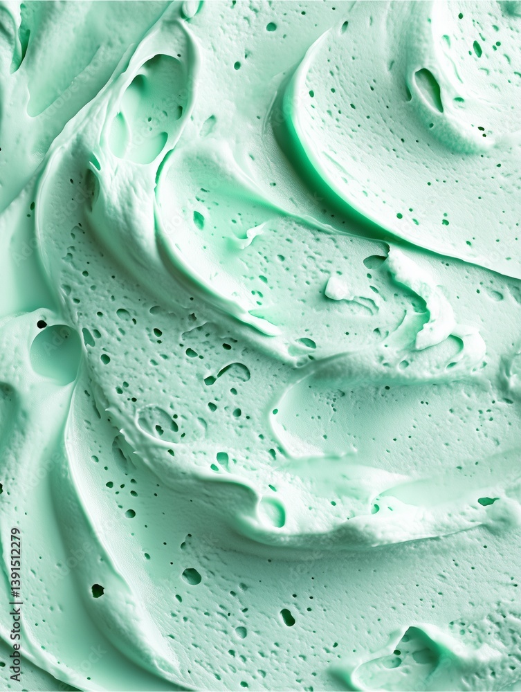 Poster Creamy Turquoise: A macro view of a luxurious turquoise cream, showcasing the unique texture and creating an alluring visual experience.