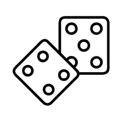 Dice game vector illustration for casino gambling and board games with lucky numbers for game night fun, 100 char