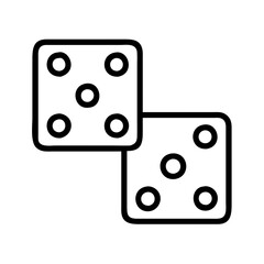 Dice game vector icon illustration for casino gambling luck risk and chance concept with rounded corner squares