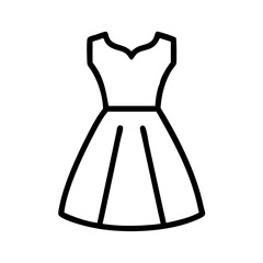 Outline dress vector icon fashion apparel clothing garment style summer dress design template elegant wear 100
